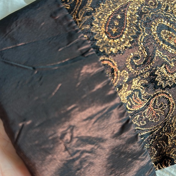 Essence Paisley Gold Copper Tuxedo Blazer Statement Size 14 Formal Jacket - Picture 10 of 13